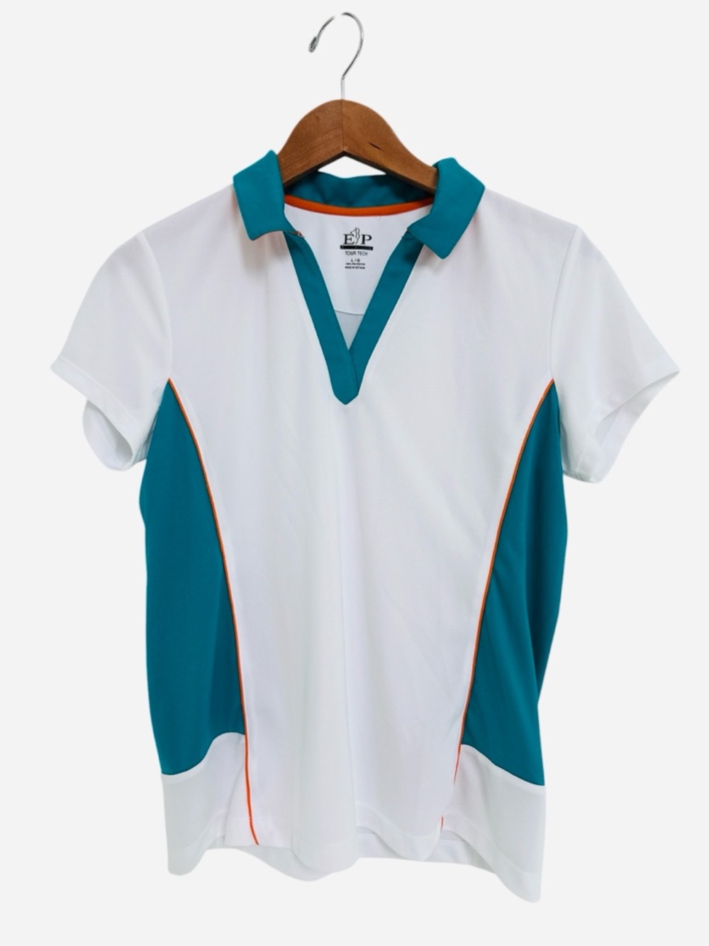EP Tour Tech Golf Polo with Teal and Orange Trim